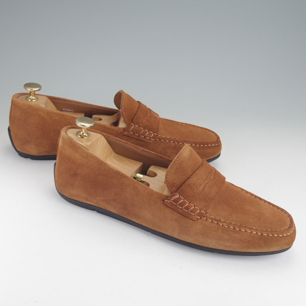 極美品★J.M.ウエストン SIZE 7.5【定価￥104,500-★ドライビングシューズ/932 】ローファー/スエード/茶/メンズ/Weston/ウェストン★p314