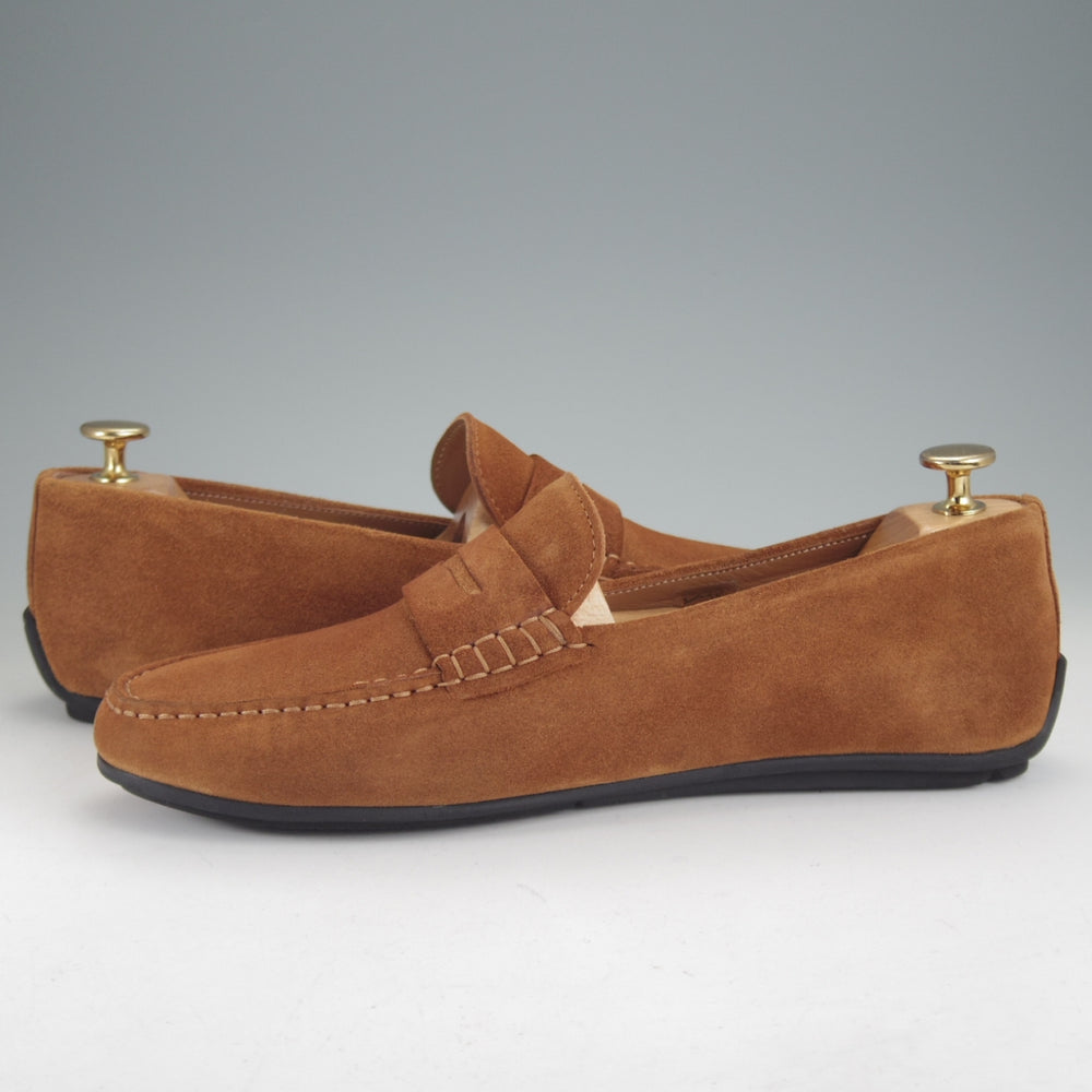 極美品★J.M.ウエストン SIZE 7.5【定価￥104,500-★ドライビングシューズ/932 】ローファー/スエード/茶/メンズ/Weston/ウェストン★p314