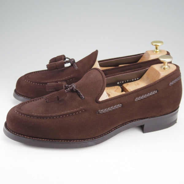 三陽山長 鹿一郎 スエードタッセルローファー ブラウン 25cm 7 日本製 中古)三陽山長/鹿一郎/スエード/タッセルローファー/R2013ラスト☆n694