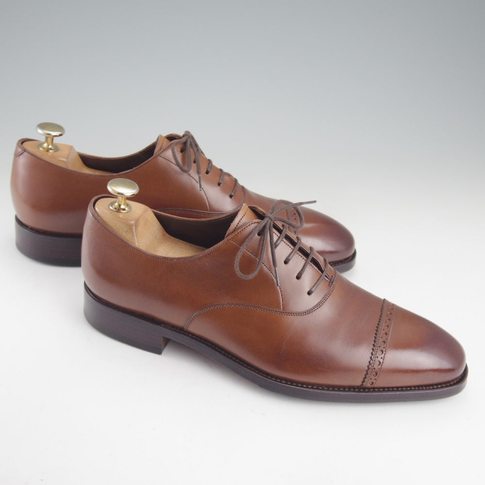 極上★(スペイン製)カルミナ SIZE 6.5【定価￥94,600-★パンチドキャップトゥ/80201】RAINラスト/ベガノカーフ/茶/CARMINA★p316