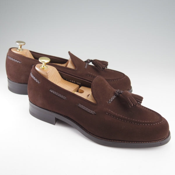 ほぼ試着程度★三陽山長 SIZE 8.5【定価￥75,900-★鹿一郎/R2013ラスト】タッセルローファー/スエード/濃茶/Sanyo Yamacho★n694