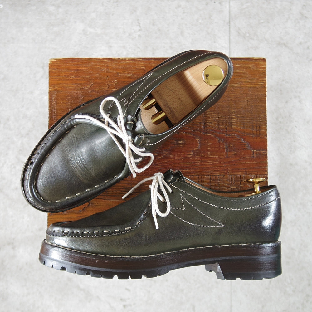 極上★(伊)F.LLIジャコメッティ SIZE 40【定価￥137,500-★マルモラーダ/ノルベジェーゼ製法/FG119】チロリアンシューズ/深緑★o742