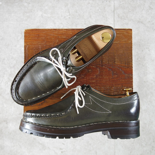 極上★(伊)F.LLIジャコメッティ SIZE 40【定価￥137,500-★マルモラーダ/ノルベジェーゼ製法/FG119】チロリアンシューズ/深緑★o742
