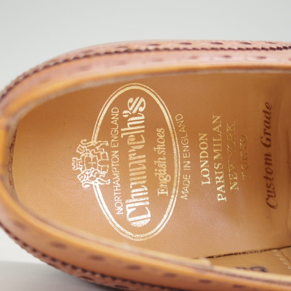 未使用★チャーチ 55F/UK5.5【定価￥176,000-★ディプロマット/DIPLOMAT】173ラスト/セミブローグ/ネバダカーフ/茶/Church's★n178