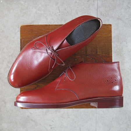 使用僅か★(伊)シルヴァノ・ラッタンジ SIZE 9【オーダー品★ハンドソーンウェルテッド製法】チャッカブーツ/赤茶/Silvano Lattanzi★p322