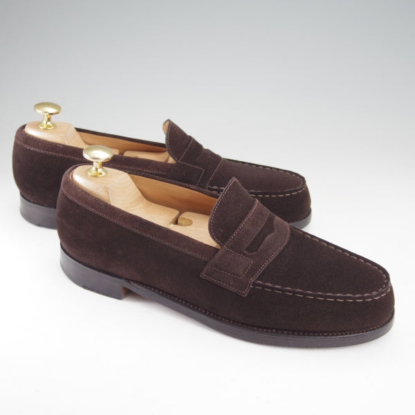 極上★J.M.ウエストン 4.5C【定価￥156,200-★コインローファー/180】82ラスト/スエード/濃茶/メンズ/Weston/ウェストン★n695