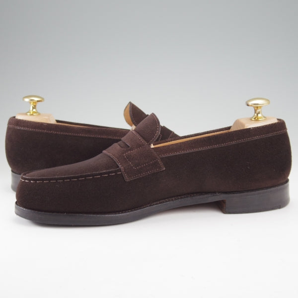 極上★J.M.ウエストン 4.5C【定価￥156,200-★コインローファー/180】82ラスト/スエード/濃茶/メンズ/Weston/ウェストン★n695