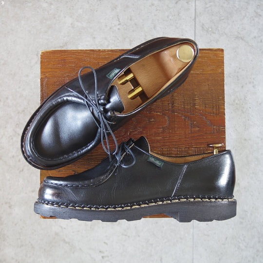 極上★パラブーツ SIZE 39.5【定価￥110,000-★ミカエル/MICHAEL】チロリアンシューズ/リスレザー/黒/メンズ/Paraboot★p329
