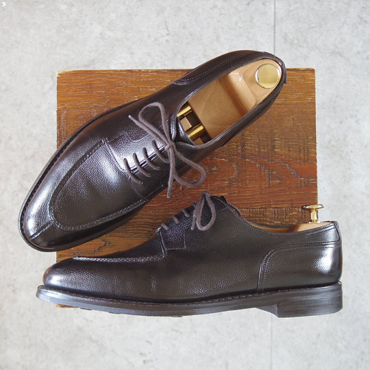 美品★ジョンロブ 7.5E【定価1,870ユーロ(34万円程度)★HARLYN/スキンステッチ/8695ラスト】Uチップ/グレインレザー/濃茶/JOHN LOBB★p332
