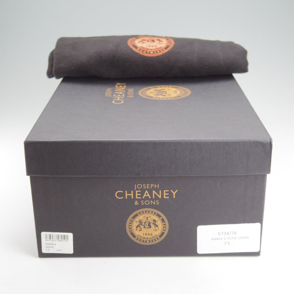 未使用★(英)チーニー 7F【現行定価10万円以上★ヴェルトショーン製法/RIBBLE C】コマンドソール/サイドゴアブーツ/オリーブ/CHEANEY★o183