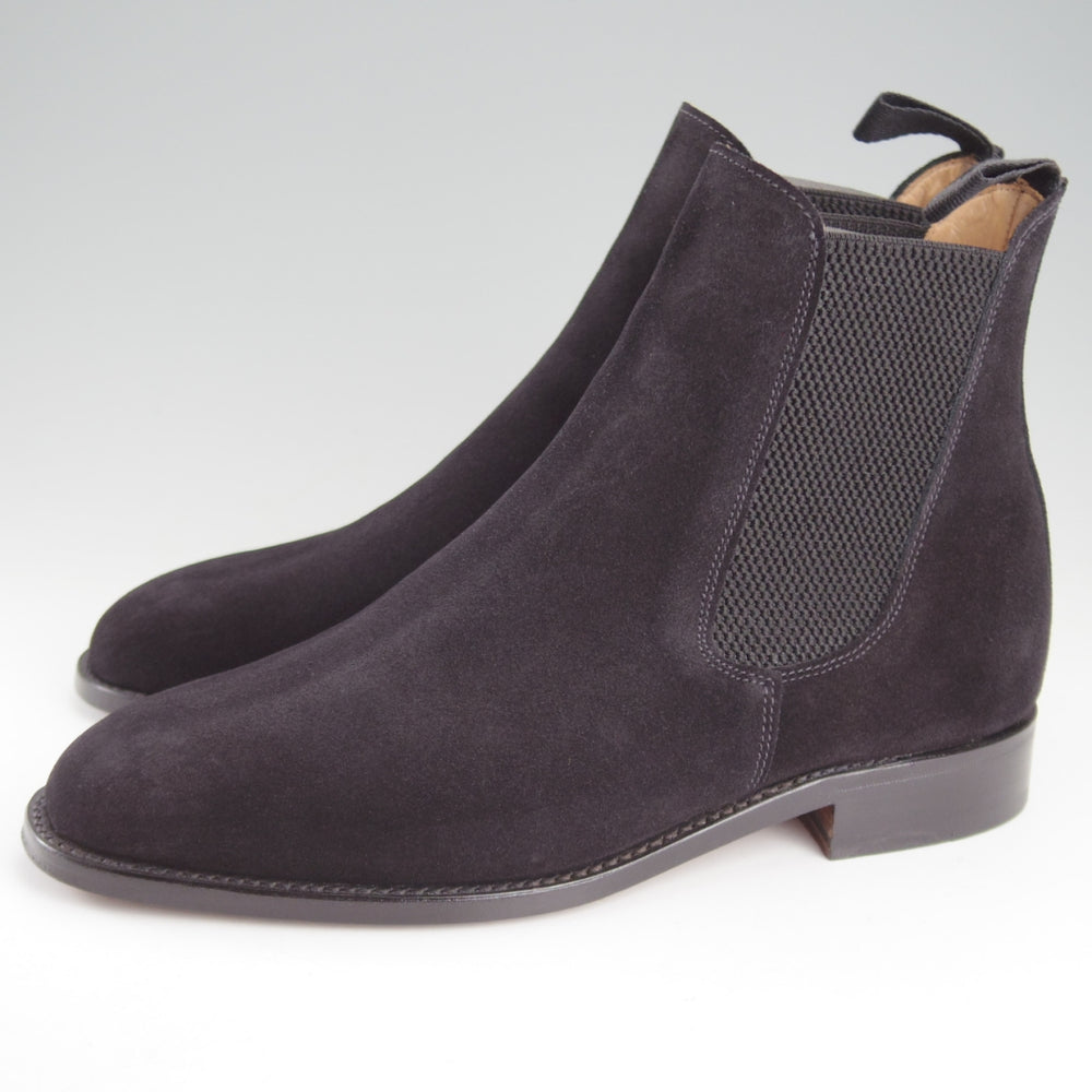 極美品★(英)サンダース SIZE 7.5【グッドイヤーウェルテッド製法★サイドゴアブーツ/Marylebone】9903BS/スエード/黒/SANDERS★o739