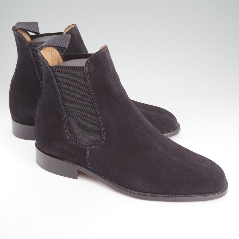 極美品★(英)サンダース SIZE 7.5【グッドイヤーウェルテッド製法★サイドゴアブーツ/Marylebone】9903BS/スエード/黒/SANDERS★o739