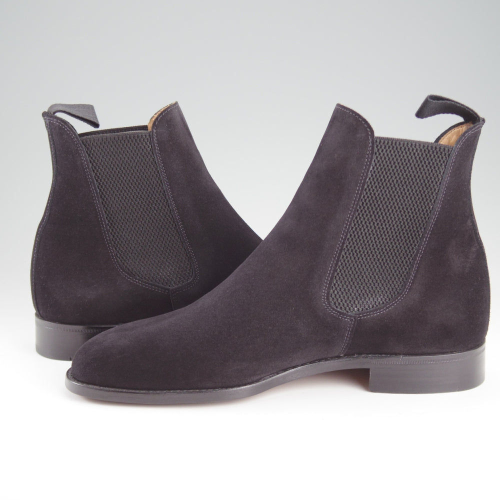 極美品★(英)サンダース SIZE 7.5【グッドイヤーウェルテッド製法★サイドゴアブーツ/Marylebone】9903BS/スエード/黒/SANDERS★o739