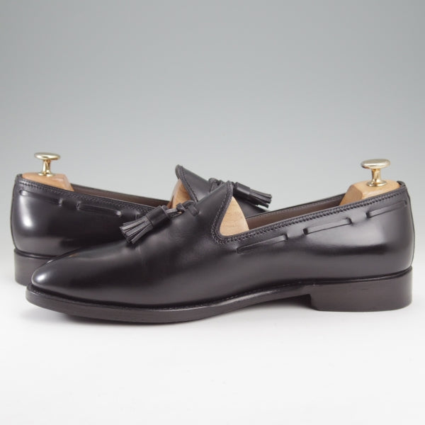 ★(伊)F.LLIジャコメッティ SIZE 42.5【定価￥121,000-★タッセルローファー/FG421】ROSSAラスト/カーフ/黒/メンズ/Giacometti★n696