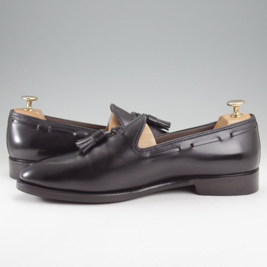 ★(伊)F.LLIジャコメッティ SIZE 42.5【定価￥121,000-★タッセルローファー/FG421】ROSSAラスト/カーフ/黒/メンズ/Giacometti★n696