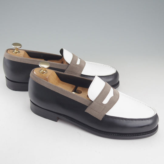 極美品★J.M.ウエストン 6D【定価￥165,000-★180/コインローファー/WESTON COLORS(2023)】41ラスト/黒×白×灰茶/ウェストン★p318