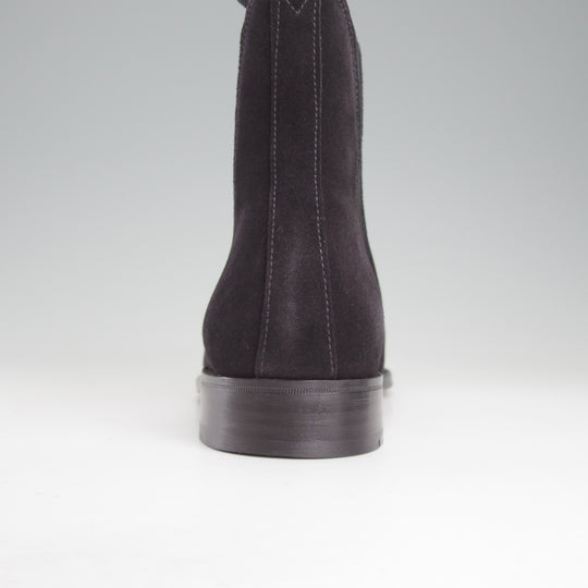 極美品★(英)サンダース SIZE 7.5【グッドイヤーウェルテッド製法★サイドゴアブーツ/Marylebone】9903BS/スエード/黒/SANDERS★o739