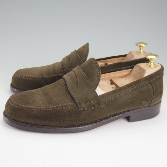★(伊)F.LLIジャコメッティ SIZE 40【定価￥103,400-★コインローファー/FG257】スエード/オリーブ/メンズ/Giacometti★p319