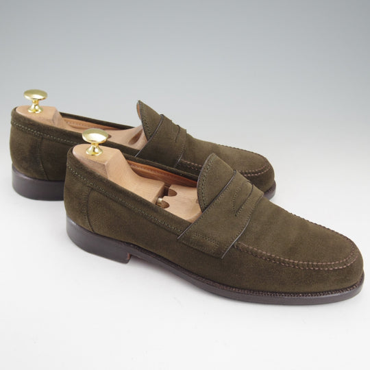 ★(伊)F.LLIジャコメッティ SIZE 40【定価￥103,400-★コインローファー/FG257】スエード/オリーブ/メンズ/Giacometti★p319