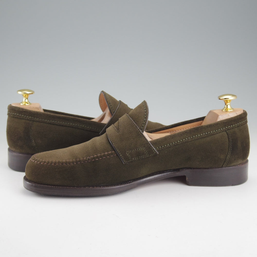 ★(伊)F.LLIジャコメッティ SIZE 40【定価￥103,400-★コインローファー/FG257】スエード/オリーブ/メンズ/Giacometti★p319