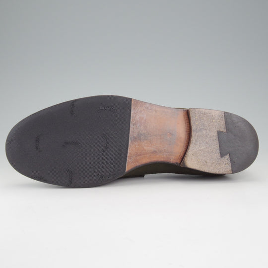 ★(伊)F.LLIジャコメッティ SIZE 40【定価￥103,400-★コインローファー/FG257】スエード/オリーブ/メンズ/Giacometti★p319