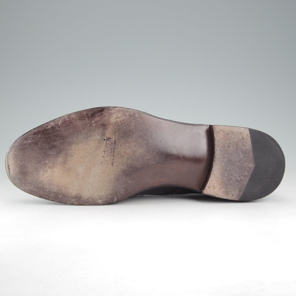 極上★トリッカーズ SIZE 9【現行定価10万円以上★M7818(プレーントゥ)のアレンジモデル/セミブローグ】ボックスカーフ/黒/Tricker's★o741