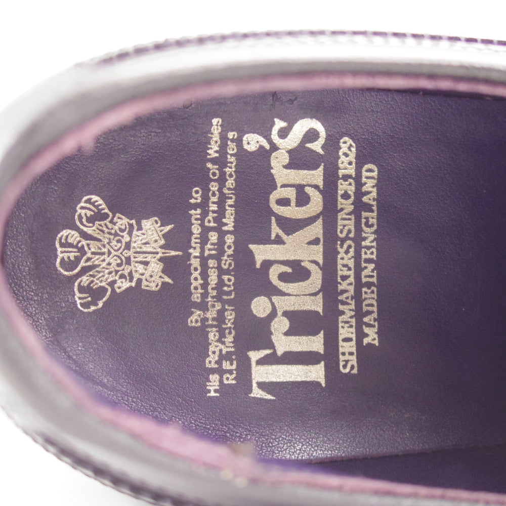 極上★トリッカーズ SIZE 9【現行定価10万円以上★M7818(プレーントゥ)のアレンジモデル/セミブローグ】ボックスカーフ/黒/Tricker's★o741