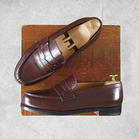 極上★J.M.ウエストン 4.5E【定価￥156,200-★180/コインローファー】41ラスト/ボックスカーフ/濃茶/メンズ/Weston/ウェストン★o193