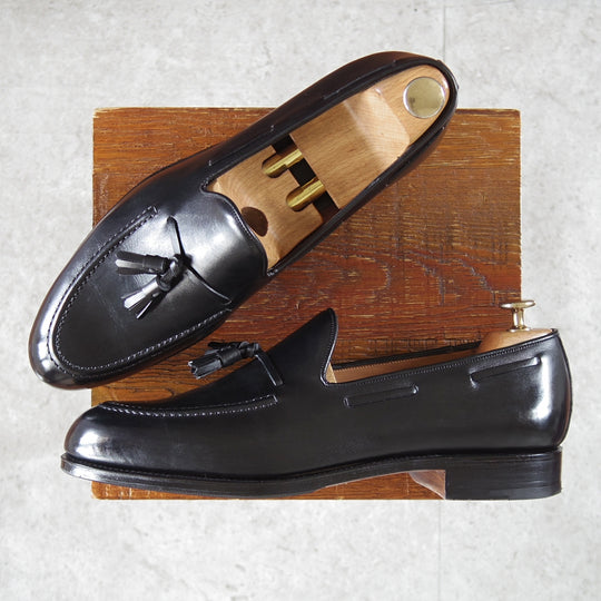 美品★(スペイン製)カルミナ SIZE 9【定価￥94,600-★タッセルローファー/80367】FORESTラスト/ボックスカーフ/黒/メンズ/CARMINA★o194