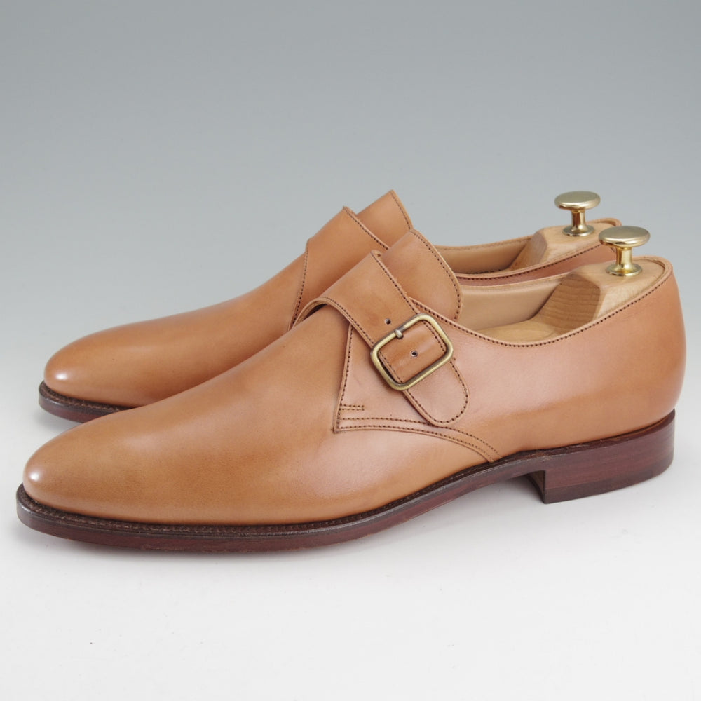 未使用★クロケット&ジョーンズ UK7.5程度【貴重★ラルフローレン別注/Ralph Lauren】モンクストラップ/薄茶/Crockett&Jones★o185