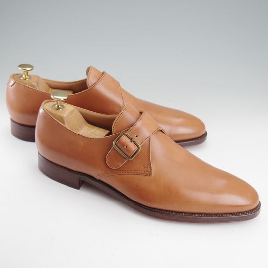 未使用★クロケット&ジョーンズ UK7.5程度【貴重★ラルフローレン別注/Ralph Lauren】モンクストラップ/薄茶/Crockett&Jones★o185