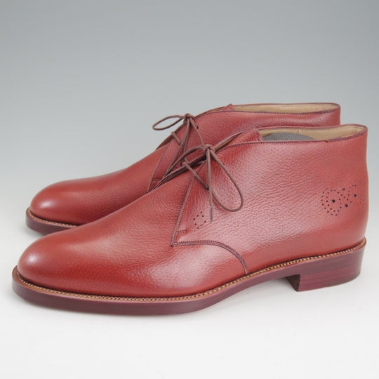 使用僅か★(伊)シルヴァノ・ラッタンジ SIZE 9【オーダー品★ハンドソーンウェルテッド製法】チャッカブーツ/赤茶/Silvano Lattanzi★p322