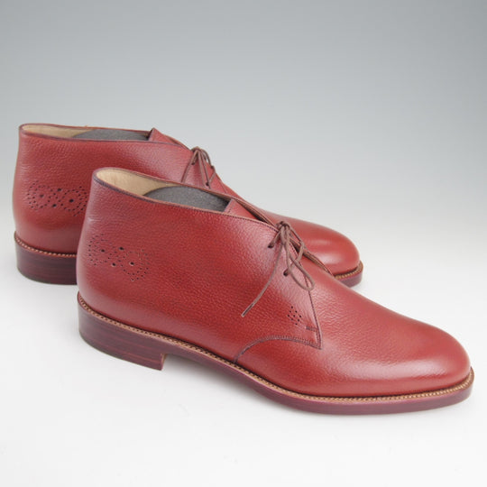 使用僅か★(伊)シルヴァノ・ラッタンジ SIZE 9【オーダー品★ハンドソーンウェルテッド製法】チャッカブーツ/赤茶/Silvano Lattanzi★p322