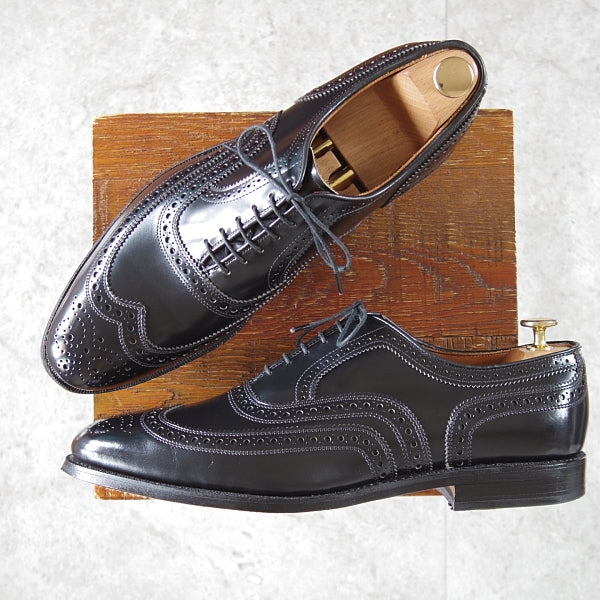極美品★(米)アレンエドモンズ 10D【現行定価10万円以上★McAllister/フルブローグ】ポリッシュレザー/黒/メンズ/ALLEN EDMONDS★n700