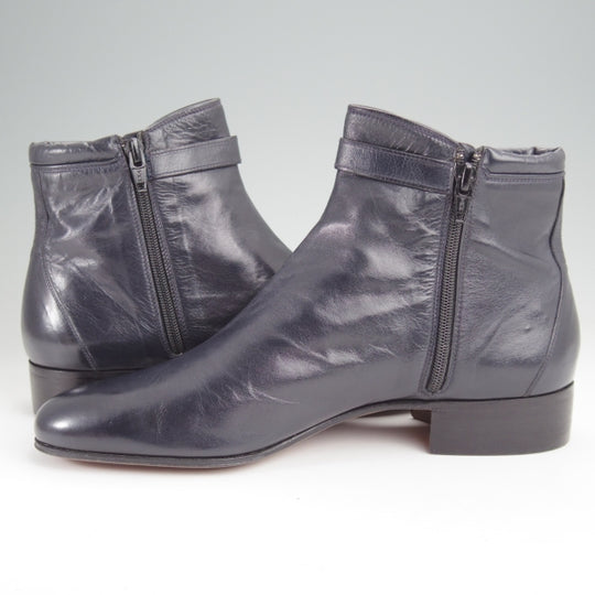 未使用★(伊)タニノクリスチー SIZE 6.5【デッドストック品★サイドジップブーツ/濃紺】カーフ/メンズ/TANINO CRISCI★n185