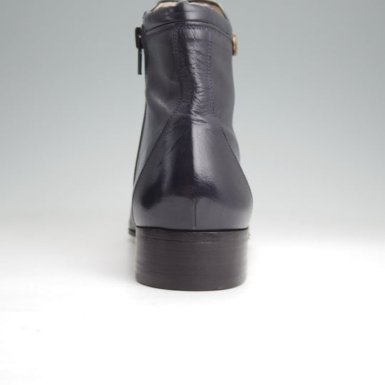 未使用★(伊)タニノクリスチー SIZE 6.5【デッドストック品★サイドジップブーツ/濃紺】カーフ/メンズ/TANINO CRISCI★n185