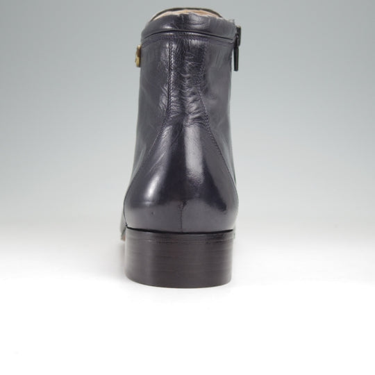 未使用★(伊)タニノクリスチー SIZE 6.5【デッドストック品★サイドジップブーツ/濃紺】カーフ/メンズ/TANINO CRISCI★n185