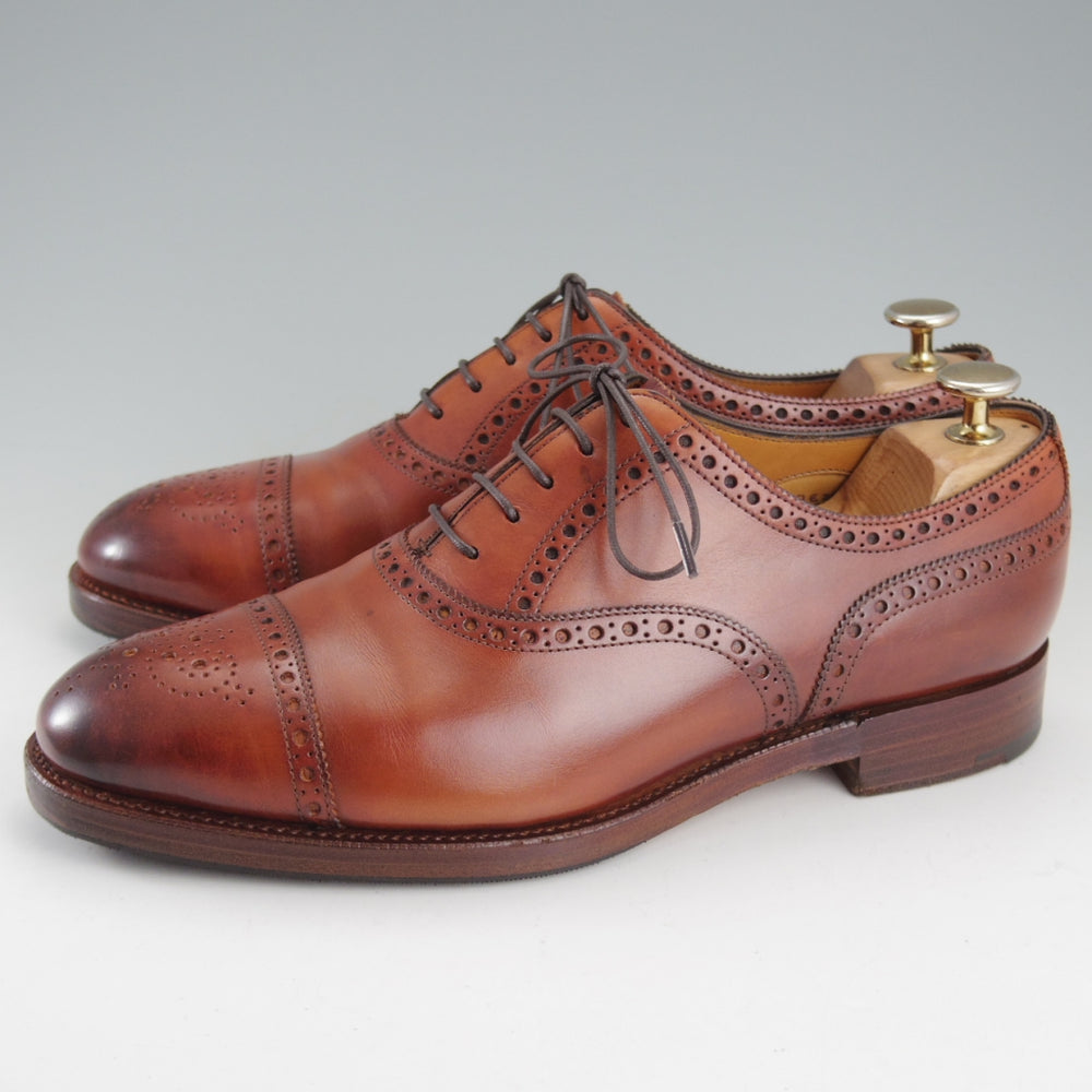 極上★エドワードグリーン 6.5E【定価￥269,500-★カドガン/CADOGAN/202ラスト】セミブローグ/カーフ/茶/メンズ/EDWARD GREEN★o746