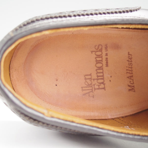 極美品★(米)アレンエドモンズ 10D【現行定価10万円以上★McAllister/フルブローグ】ポリッシュレザー/黒/メンズ/ALLEN EDMONDS★n700