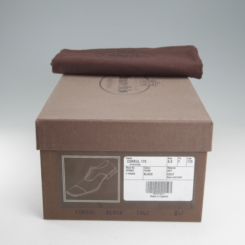 極上★チャーチ 85F/UK8.5【定価￥192,500-★コンサル/CONSUL】173ラスト/ストレートチップ/カーフ/黒/メンズ/Church's★o749