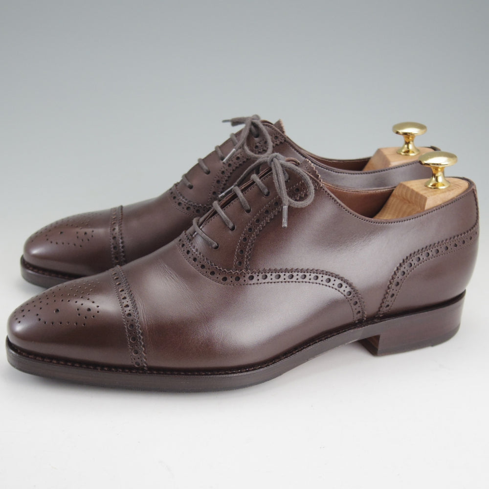 極上★(スペイン製)カルミナ SIZE 6.5【定価￥94,600-★純正シューツリー付/セミブローグ/10051】RAINラスト/濃茶/メンズ/CARMINA★p328