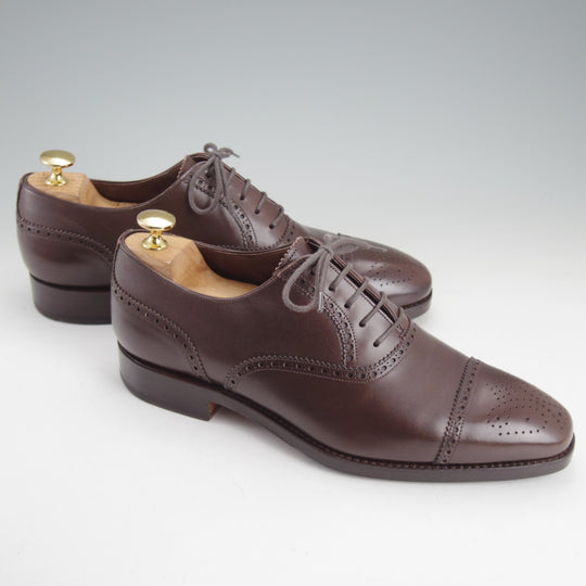 極上★(スペイン製)カルミナ SIZE 6.5【定価￥94,600-★純正シューツリー付/セミブローグ/10051】RAINラスト/濃茶/メンズ/CARMINA★p328