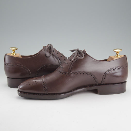 極上★(スペイン製)カルミナ SIZE 6.5【定価￥94,600-★純正シューツリー付/セミブローグ/10051】RAINラスト/濃茶/メンズ/CARMINA★p328