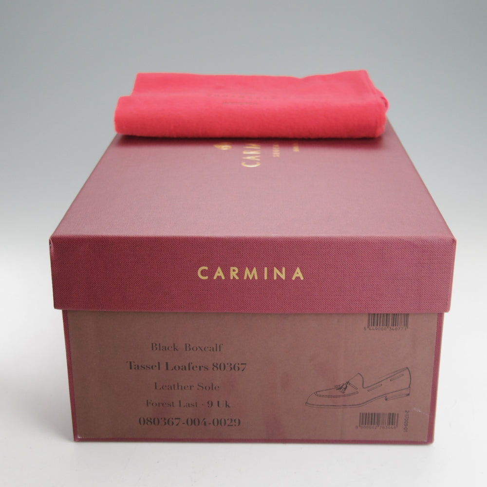 美品★(スペイン製)カルミナ SIZE 9【定価￥94,600-★タッセルローファー/80367】FORESTラスト/ボックスカーフ/黒/メンズ/CARMINA★o194