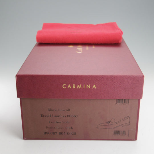 美品★(スペイン製)カルミナ SIZE 9【定価￥94,600-★タッセルローファー/80367】FORESTラスト/ボックスカーフ/黒/メンズ/CARMINA★o194