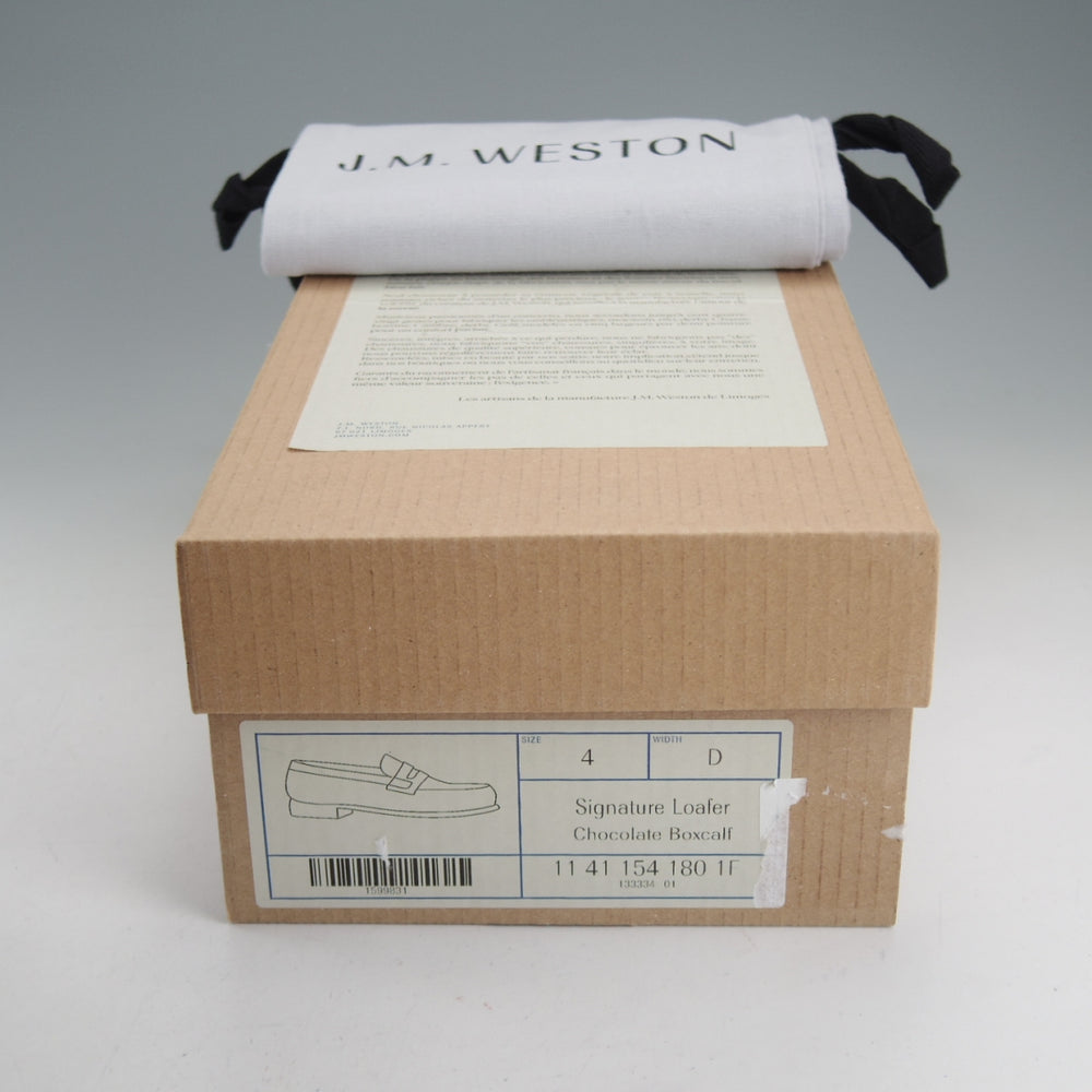 極美品★J.M.ウエストン 4D【定価￥165,000-★180/コインローファー】41ラスト/ボックスカーフ/濃茶/メンズ/Weston/ウェストン★p330
