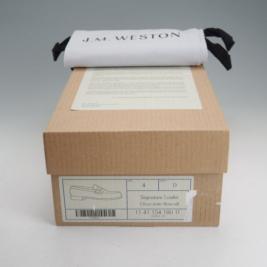 極美品★J.M.ウエストン 4D【定価￥165,000-★180/コインローファー】41ラスト/ボックスカーフ/濃茶/メンズ/Weston/ウェストン★p330