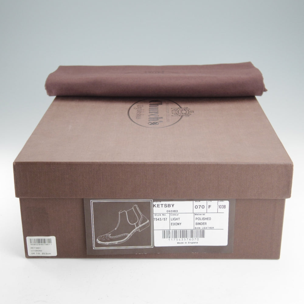 未使用★チャーチ 70F/UK7【5都市ロゴ★KETSBY/サイドゴアブーツ】103Bラスト/LIGHT EBONY/ライトエボニー/濃茶/Church's★o196