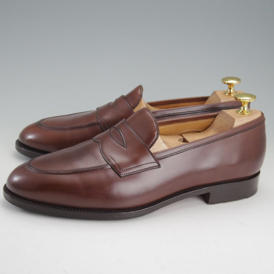 美品★エドワードグリーン 6.5E【定価￥269,500-★ピカデリー/PICCADILLY】184ラスト/コインローファー/カーフ/濃茶/EDWARD GREEN★p331