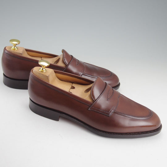 美品★エドワードグリーン 6.5E【定価￥269,500-★ピカデリー/PICCADILLY】184ラスト/コインローファー/カーフ/濃茶/EDWARD GREEN★p331